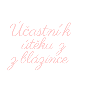 Bude tam napsáno Účastík útěku z blázince bez obrázku jen text a bez pozadí napsáno světle růžovým psacím písmem