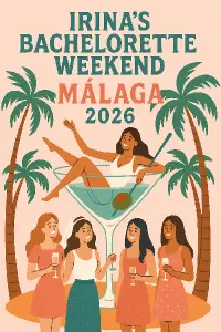 Irinas bachelorette weekend in Malaga 2026, please put some girl in a martini glass and some palms around