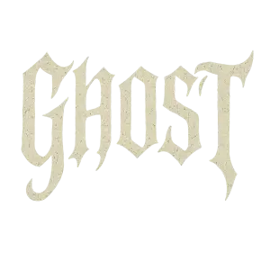 Ve předu by měl být nápis Ghost něco na styl triček a mikin z temu s těmi roztahaymi pismeny