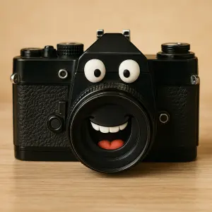 Fotoaparát s vtipným výrazem
