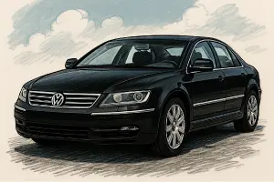 udelej mi volkswagen phaeton v cerne barve a trochu kreslený