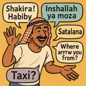 Jedná se o hlášky mužů v Egyptě - shakeera nebo Habiby , inshallah Ya moza , Satalana , Wherre arrrw you from? Taxi?