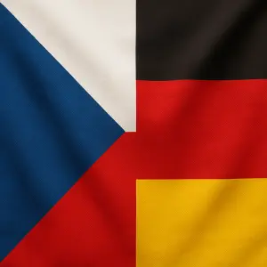 Spojení vlajky české republiky a německa