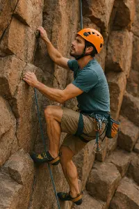 Climbing man