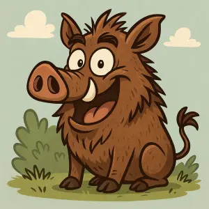 Vytvoř mi vtipný obrázek divočáka