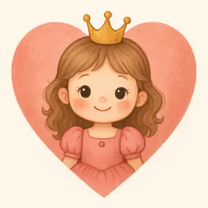 Srdíčko s malou sladkou princezničkou s korunkou