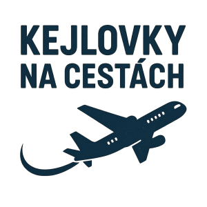 Nápis Kejlovky Na Cestách a logo letadla