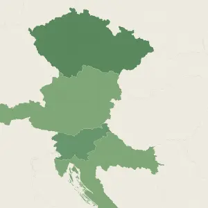 vyznacena mapa chorvatskaslovinska rakouska a ceska, bez vyznacene cessy a nazvu satu, a cele staty