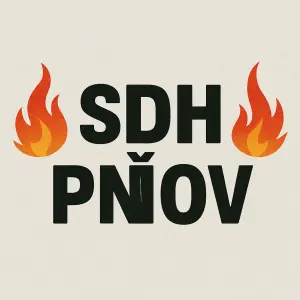 nápis SDH Pňov a po stranách nějaký plamínek