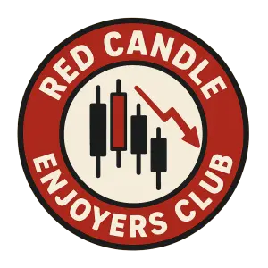 Udělej mi logo pro firmu inspirovanou stock marketem - Red Candle Enjoyers Club