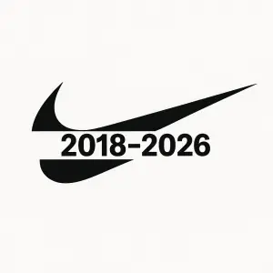 nike fajfka ktera je rozpulena a v te rozpulene casti je napsano 2018-2026 takhle ale aby byla primo robnomerne v tom