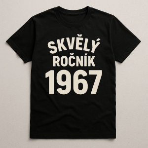Nápis "skvělý ročník 1967"tričko pro skupinu oslavenců