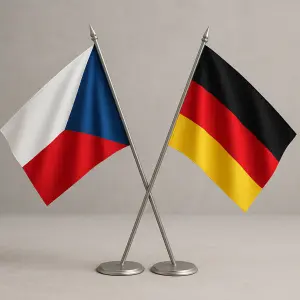 Překřížení vlajky české republiky a německa