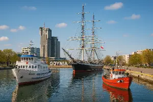 Přístav ve městě Gdyně v Polsku.