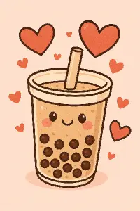 Bubble tea a srdíčka
