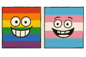Vtipna vlajka lgbt a vtipná vlajka trans
