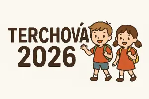 Nápis Terchová 2026 s malým obrázkem s dětmi