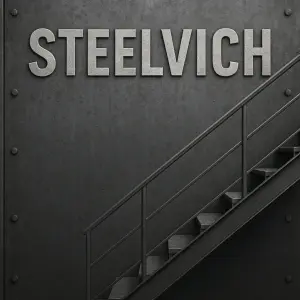 Steelvich nápis.Schody železné