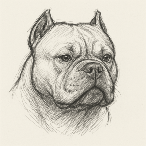 American bully pocket skica hlavy