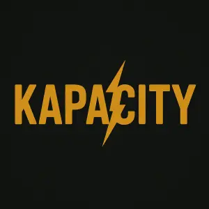 Vytvoř slovo Kapacity. Kde místo mněkého i bude blesk a celý nápis bude v tmavě žluté.