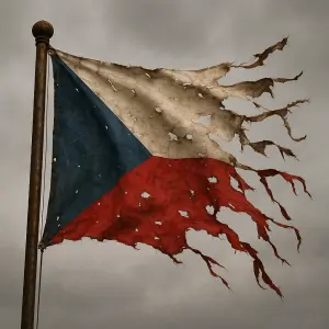 Potrhaná česká vlajka