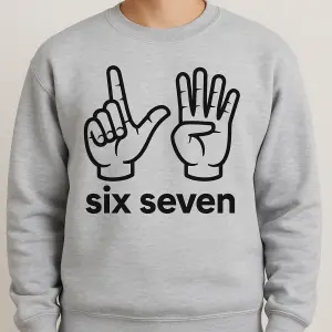 vygeneruj jednoznačné gesto six seven na mikinu