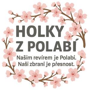 HOLKY Z POLABÍNaším revírem je Polabí. Naší zbraní je přesnost.jemný sakurový motiv, průhledné pozadí.