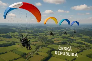 Skupinový Přelet ČR od Aše po Hrozenkov na motorovém padáku s partou kamarádů moderní obrázek
