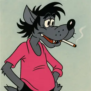 chci vlka s cigaretou toho z kresleného seriálu jen počkej zajíci