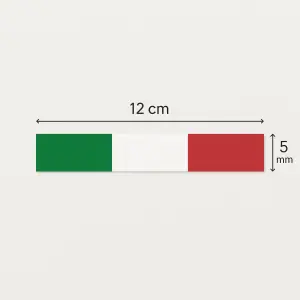 vytvoř proužek o výšce 5mm a délce 12cm v barvách Italské trikolory