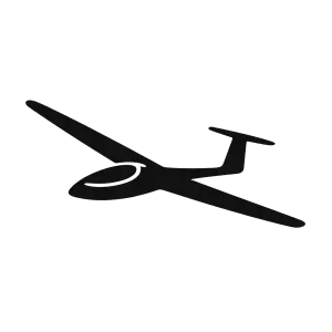 Jednoduché černé logo kluzáku