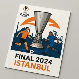 Na přední straně by měl být obrázek chystaného finále fotbalové evropské ligy v Istanbulu. Na zadní straně nic.