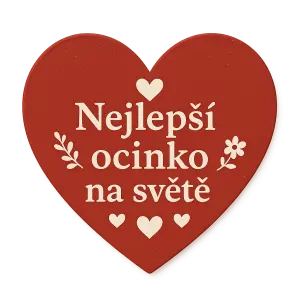 Srdíčko s nápisem : Nejlepší Ocinko na světě