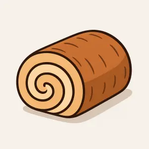 Roláda animovaná na bílém pozadí
