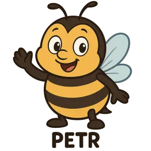 kreslený čmelák se jménem Petr bez pozadí.