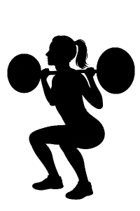 SILUETA ŽENY CO ZVEDÁ ČINKU