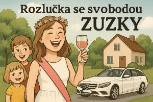 Rozlučka se svobodou Zuzka, je hodná a pro každou srandu. Ma ráda parkány. Ma dvě děti, dum a řídí bílý Mercedes combi