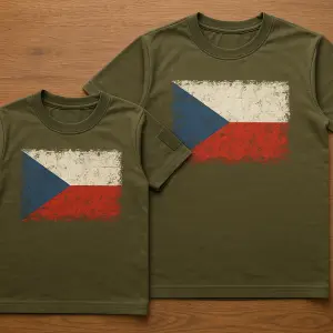 Česká vlajka bojového typu na AČR tričkách