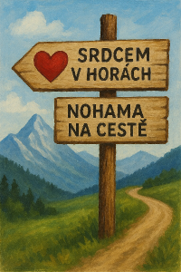Srdcem v horách, nohama na cestě. (A jako obrazek nejaky ukazatel)