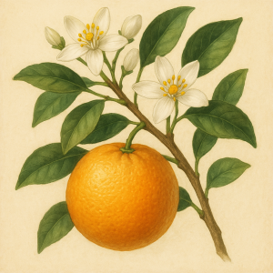 citrusy na větvičce s květy