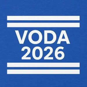 Na prsou budou přerušený ty pruhy a bude tam napsaný na bílem pozadí: voda 2026