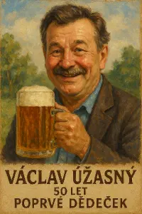 MužMalovaný obrázekVáclav Úžasný50 letPoprvé dědečekPivo
