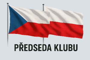 na obrázku by měla být česká a polská vlajka a podnimi nápis předseda klubu , vlajky by měli být jako že vlají.