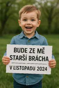 Oznámení druhého těhotenství skrz staršího syna.