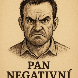 Naštvaného chlapa a pod tím nápis pan negativní .