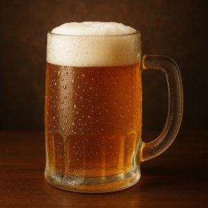 orosené pivo v půllitru