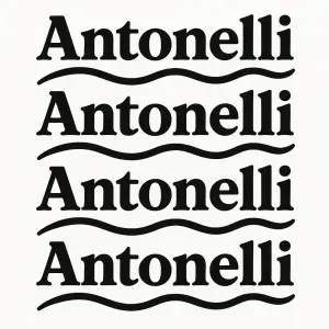 nápis Antonelli ve vlnce 4x pod sebou