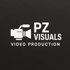 Vytvoř mi návrh designu mé firmy PZ Visuals. Zaměřujeme se na videoprodukci. Natáčíme filmy, videa, svatby, reality apod