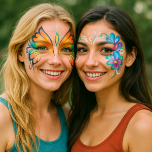 Face Painting blondýna a hnědovláska