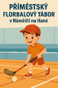 Příměstský florbalový tábor v Náměšti na Hané. Chtěl bych aby na obrázku byl malý florbalista